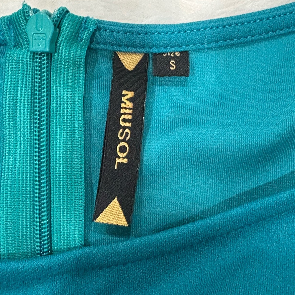 Miusol Teal Midi Dress with Embellishment - Picture 4 of 6